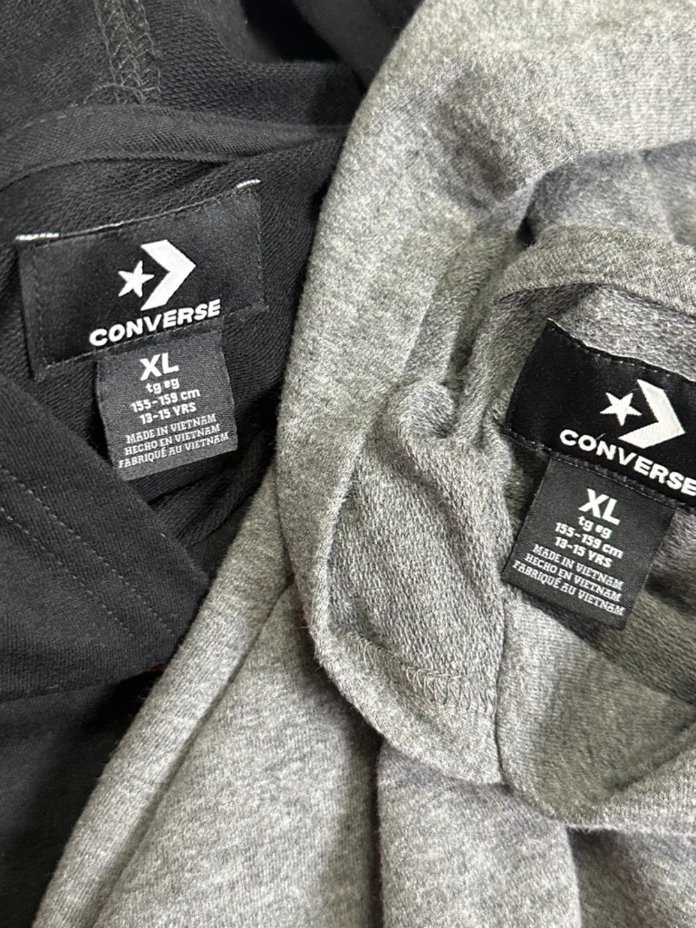 Lot of 2 Converse Youth‎ Girls XL Pullover Hooded Cropped Sweatshirts Bundle